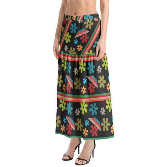 Gallyvant Skirt - Elastic Ruffle Yeah Baby on Black