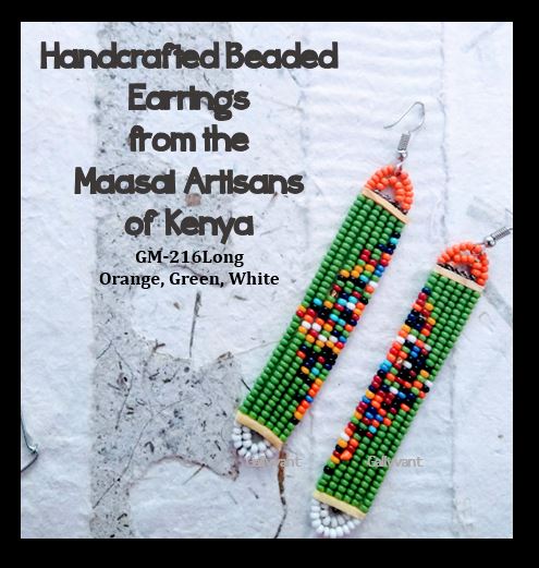 Maasai Beaded Earrings - Long, Slim