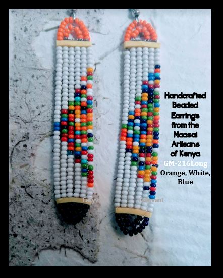 Maasai Beaded Earrings - Long, Slim