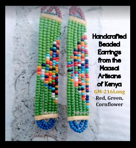 Maasai Beaded Earrings - Long, Slim