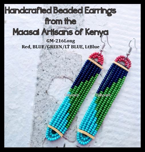 Maasai Beaded Earrings - Long, Slim