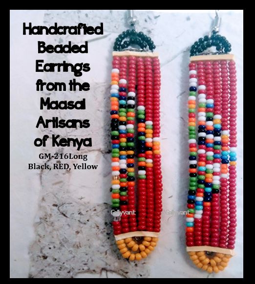 Maasai Beaded Earrings - Long, Slim