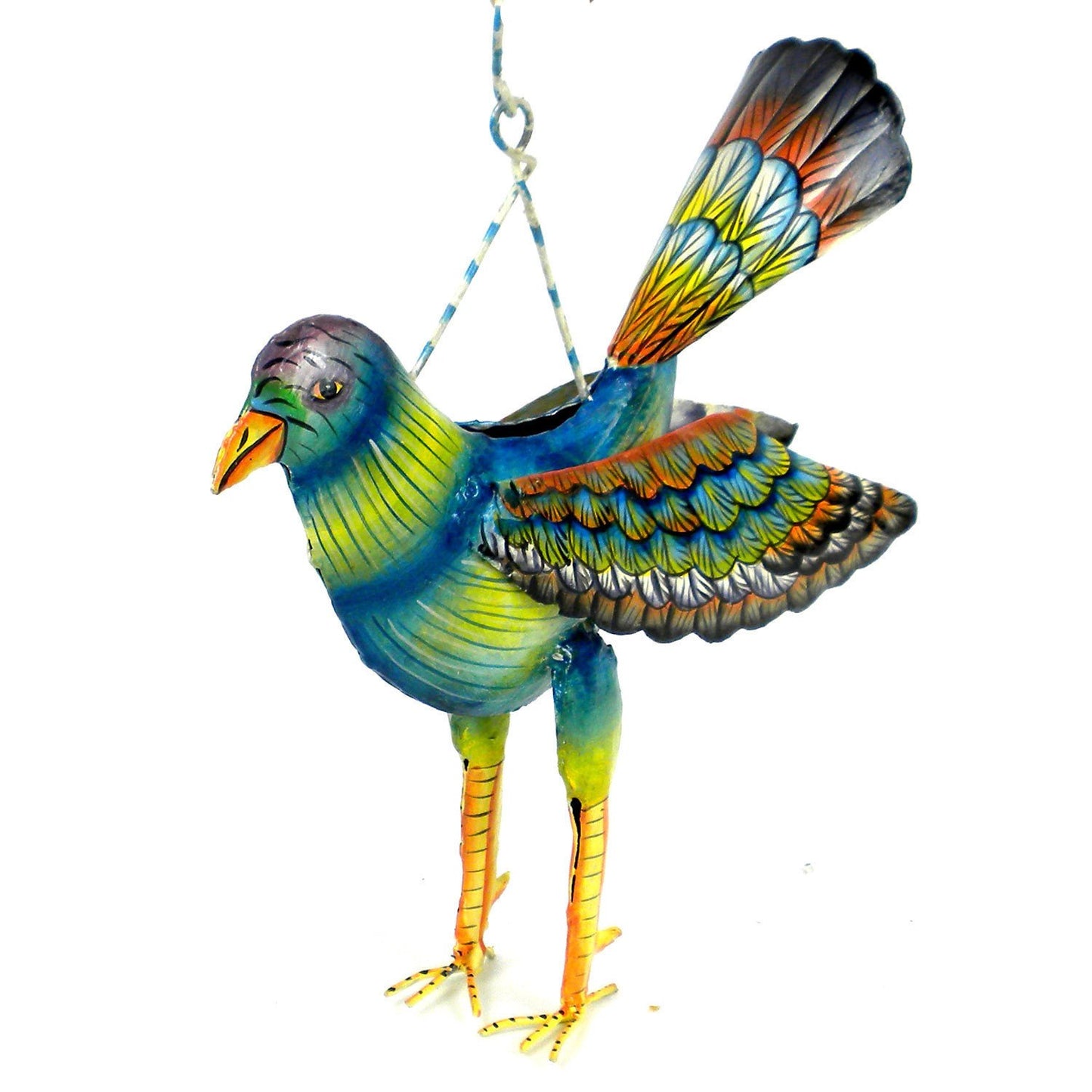 Painted Metal Hanging Bird Handmade and Fair Trade