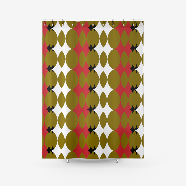 Textured Fabric Shower Curtain Printed Bathroom Curtains