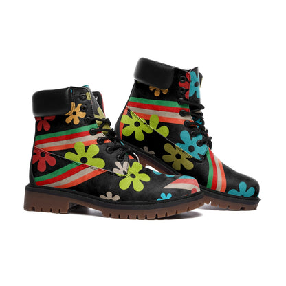 BOOTS Faux Leather Lightweight Boots Yeah Baby on Black