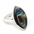 Ring, Silver Ellipse & Abalone