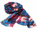 Scarf, Hand-printed Cotton Scarf, Abstract Design