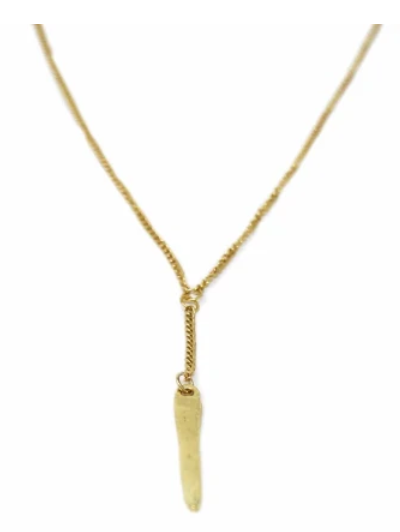 Necklace, Cone Pendant Goldtone Neckace