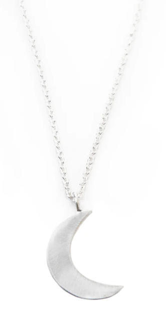 Necklace, Silverpolished Crescent Moon Necklace