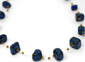 Necklace, Floating Stone & Maasai Bead Necklace, Navy