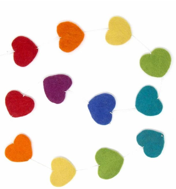 Hearts Garland, Multicolored