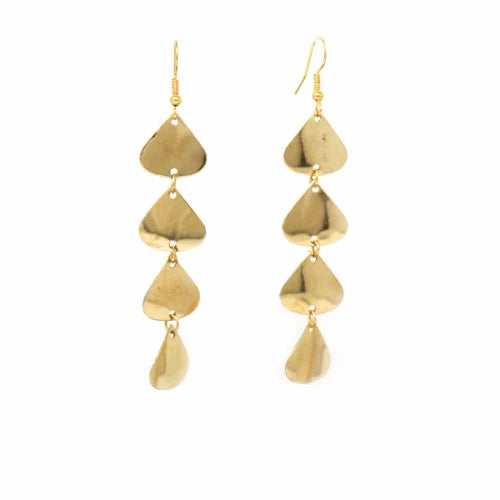 Earrings, Geometric Tiered Brass Drop Earrings