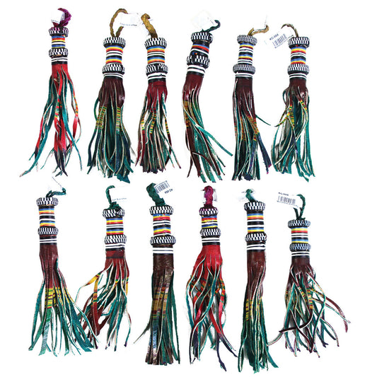 KEYCHAINS - Set of 12 Multistrand Leather Keychains *SPECIAL BUY*