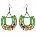 Earrings, Maasai Bead Basket Dangle Earrings
