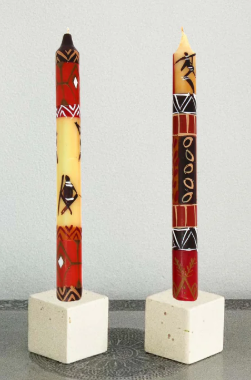 Tall Hand Painted Candles - Pair - Damisi Design - Nobunto