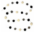 Pom Pom Garland - White, Black, Gray