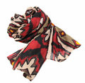 Scarf, Hand-printed Cotton Scarf, Ikat Diamond Design