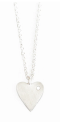 Necklace, Silverpolished Heart Necklace