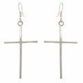 Earrings, Sterling Silver Cross Drop Earrings