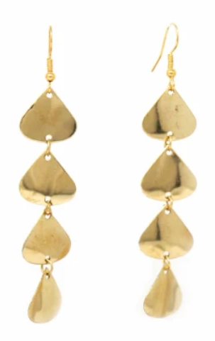 Earrings, Geometric Tiered Brass Drop Earrings