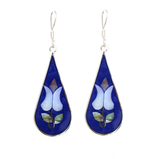Earrings, Tulip Abalone Teardrop Earrings