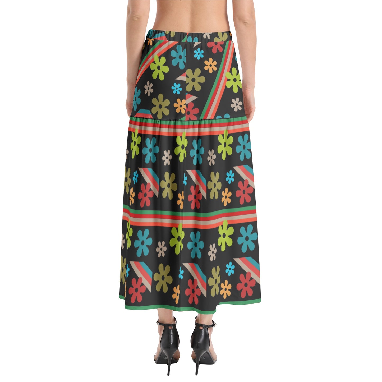 Gallyvant Skirt - Elastic Ruffle Yeah Baby on Black