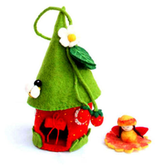 Felted Strawberry Fairy House - Global Groove