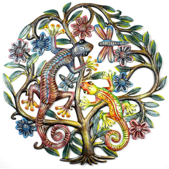 24 inch Painted Gecko Tree of Life Handmade and Fair Trade