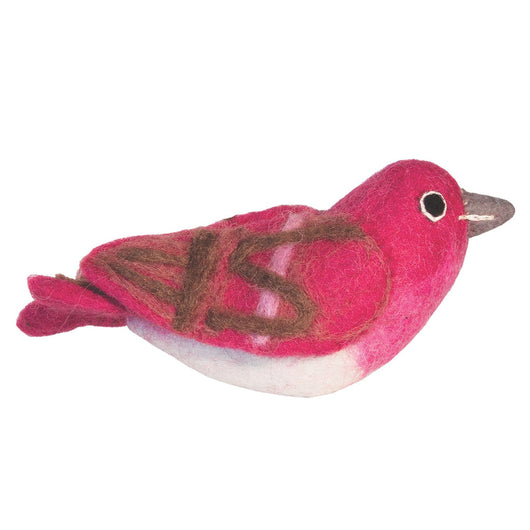 Felt Bird Garden Ornament - Purple Finch Handmade and Fair Trade