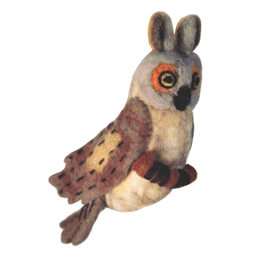 Felt Bird Garden Ornament - Great Horned Owl Handmade and Fair Trade