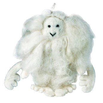 White Felt Yeti Ornament - Wild Woolies (H)