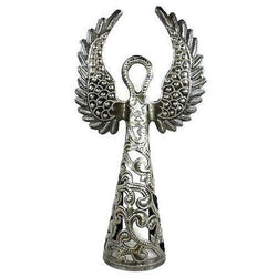 16-inch Metalwork Angel - Wings Up  Handmade and Fair Trade