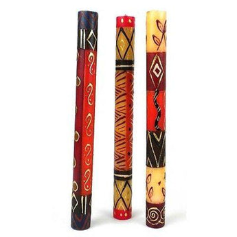 Set of Three Boxed Tall Hand-Painted Candles - Bongazi Design Handmade and Fair Trade