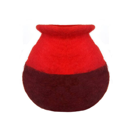 Red Felt Flower Vase - Hamro Village