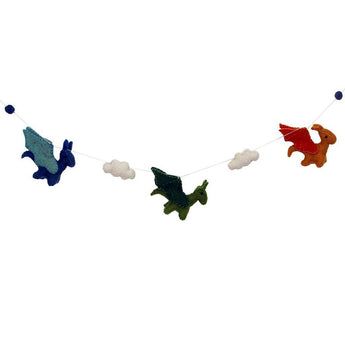 Felt Dragon Garland - Primary Colors - Global Groove