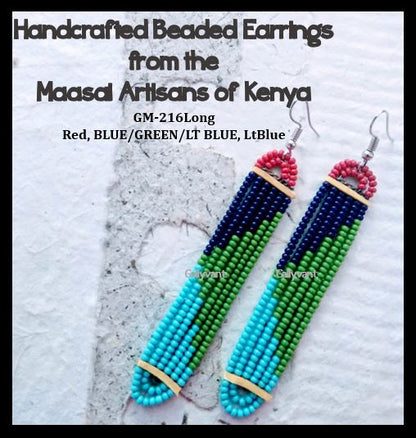 Maasai Beaded Earrings - Long, Slim