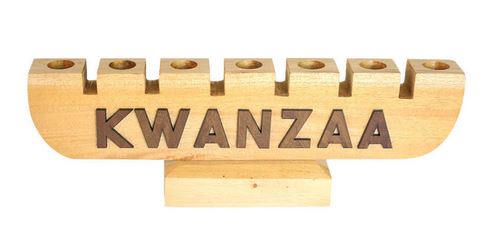 Kwanzaa - Natural Wood "Kwanzaa" Kinara