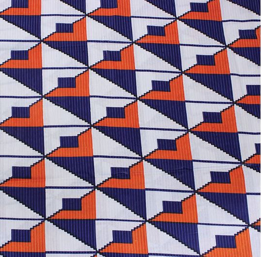 Fabric Bolt - Diamond White, Blue, Orange 9005 - 12 Yards