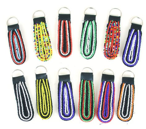 KEYCHAINS - Set of 12 Maasai Beaded Keychains *SPECIAL BUY*