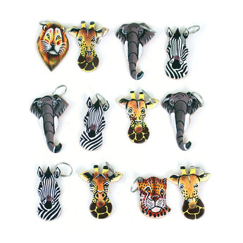 KEYCHAINS - Set of 12 Leather Animal Keychains *SPECIAL BUY*