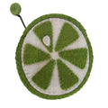 Handmade Felt Fruit Coin Purse - Lime - Global Groove (P)