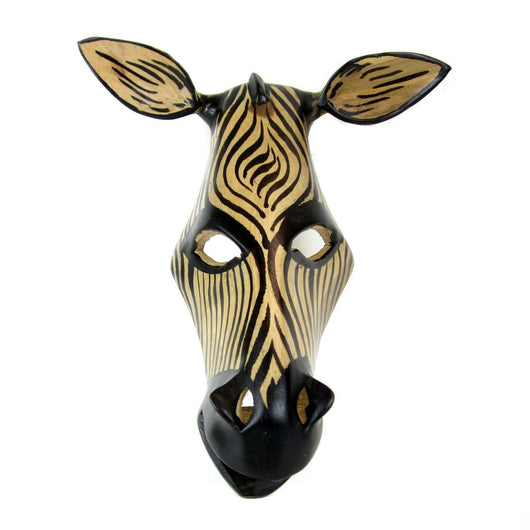 MASK - Handcarved African Zebra - Jedando Handicrafts (H)